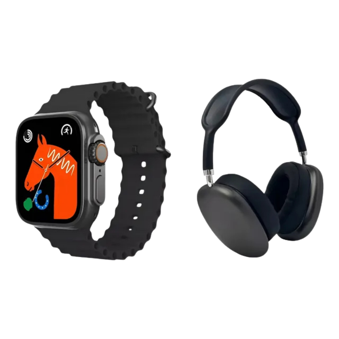 Combo Audífonos P9 Ultra 2 + Smartwatch BIG 2.20” + 7 Correas
