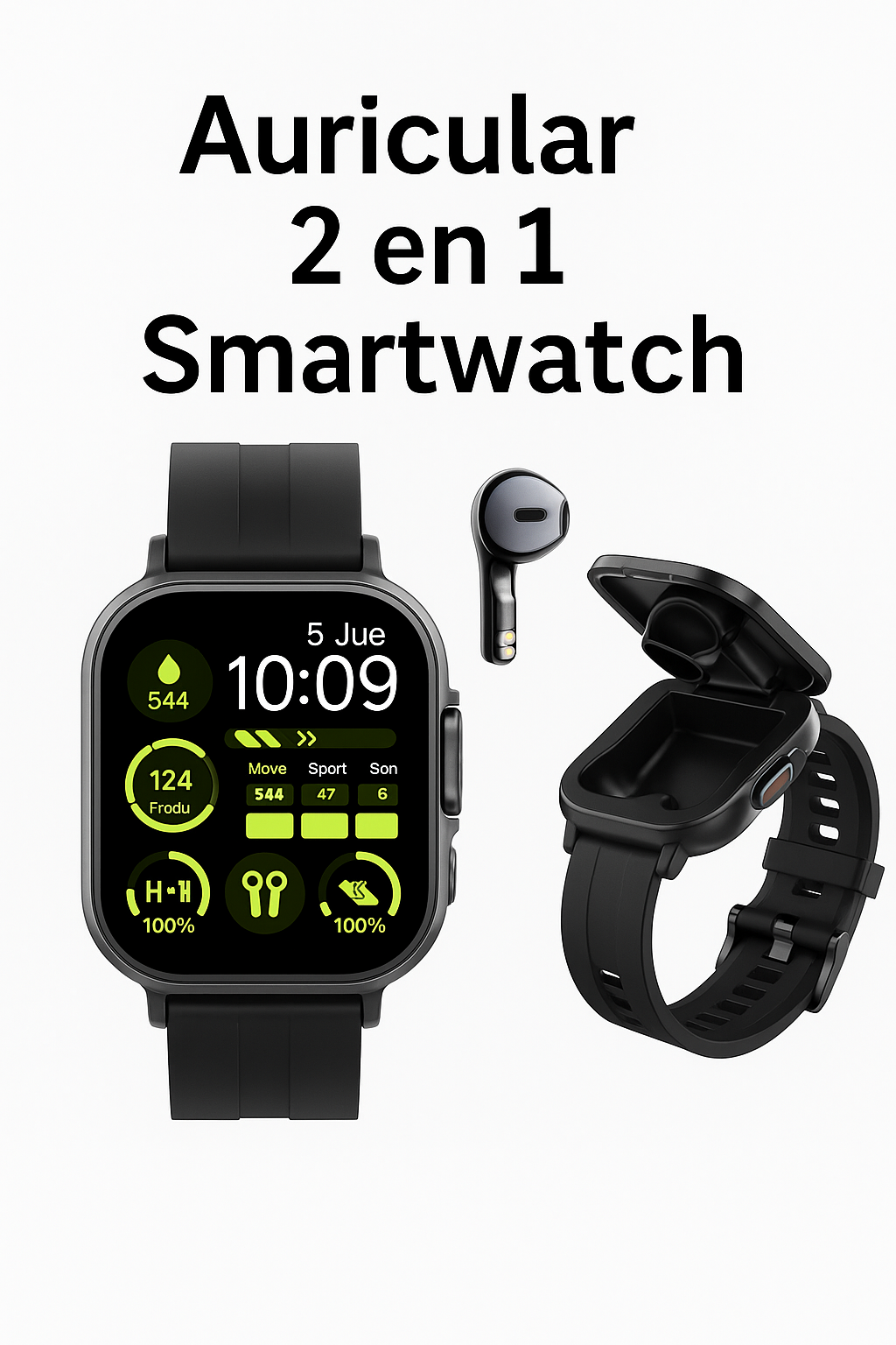 Reloj Inteligente + Audífonos Todo en Uno 💥