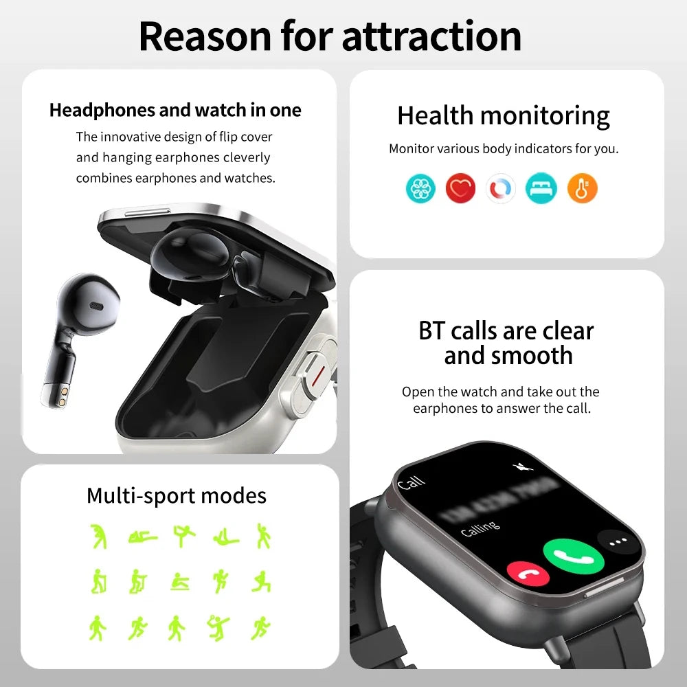 Reloj Inteligente + Audífonos Todo en Uno 💥